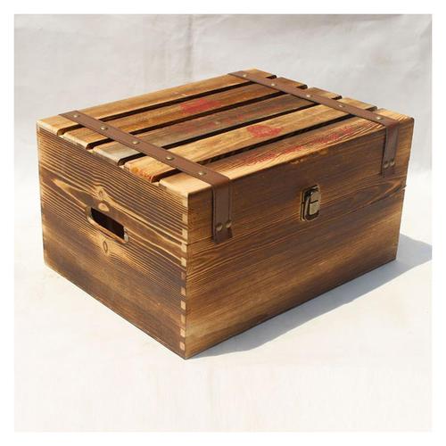 高档葡萄酒收藏木箱六支装翻盖打条松木红酒木盒